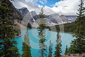 Beautiful view of Moraine Lake in Banff National Park at Alberta, Canada