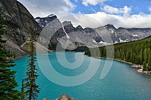 Beautiful view of Moraine Lake in Banff National Park at Alberta, Canada