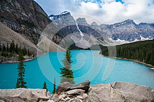 Beautiful view of Moraine Lake in Banff National Park at Alberta, Canada