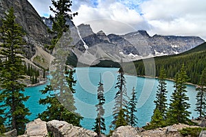 Beautiful view of Moraine Lake in Banff National Park at Alberta, Canada