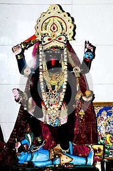 Beautiful view of Mother Kali idol in Calcutta city of India