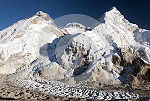 Beautiful view of mount Everest, Lhotse and Nuptse