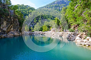 Beautiful view of mountain lake in Goynuk Canyon, Turkey