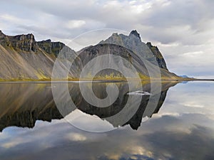 Mountain reflection, Hofn, Iceland photo