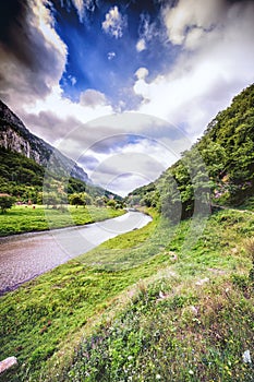 Beautiful view of mountain river in summer