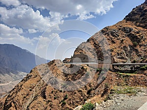 A beautiful view of the mountain road of Al Bahah, Saudi Arabia.