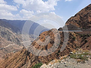 A beautiful view of the mountain road of Al Bahah, Saudi Arabia.