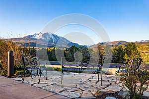Beautiful view of mountain Sopris Aspen Glen Colorado photo
