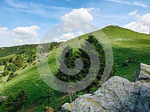 Beautiful view from the mountain of the Wasserkuppe in the Rhone