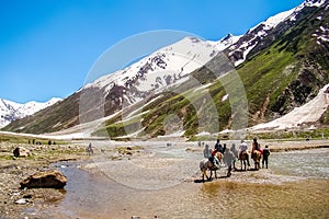 Beautiful view of mountainous lake Saiful Muluk in Naran Valley, Mansehra District, Khyber-Pakhtunkhwa, Northern Areas of Pakistan