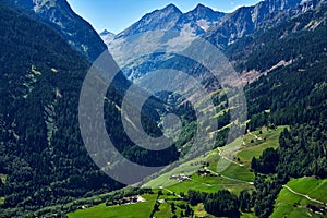 Beautiful view of mountains of Austrian alps. Grosskircheim, Austria, Europe