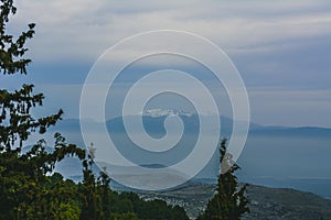 Beautiful view of the mountains photo