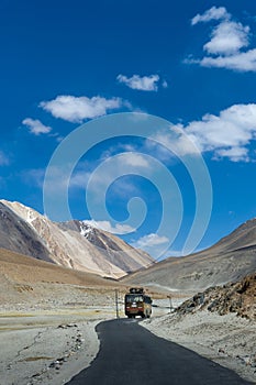 Beautiful view of mountains on Leh - Manali highway near to Pang village - Tibet, Leh district, Ladakh, Jammu and Kashm