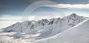 Beautiful view of mountains in winter Tatra