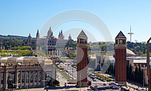 Beautiful view of Museu Nacional d\'Art de Catalunya in Barcelona, Spain photo