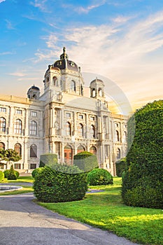 Beautiful view of the Museum of Art History in Vienna, Austria