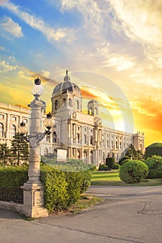 Beautiful view of the Museum of Art History in Vienna, Austria