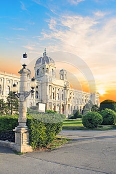 Beautiful view of the Museum of Art History in Vienna, Austria