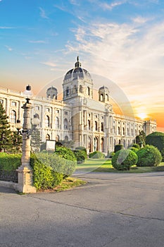 Beautiful view of the Museum of Art History in Vienna, Austria