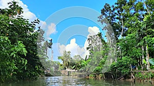 Beautiful View of Natural River and Forest. Amazing river view. Clear Skyview