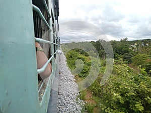 Beautiful view of Nature or Landscape view from Indian Train Window