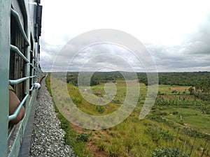 Beautiful view of Nature or Landscape view from Indian Train Window