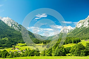 Beautiful view of nature and mountains near Konigssee lake, Bavaria, Germany