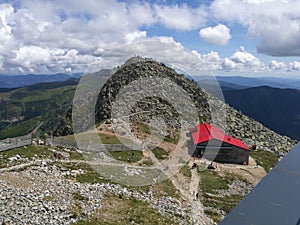 Beautiful view of nature scene in mountains with clouds in High Tatras, Slovakia