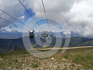 Krásný výhled na přírodní scénu v horách ve Vysokých Tatrách, Slovensko
