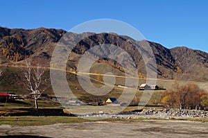 Beautiful view near Karakol valley in autumn,Altai Republic,Russia