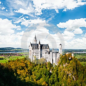 Beautiful view Neuschwanstein Castle (Bavaria, Germany)