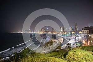 Beautiful view of the night Tel Aviv