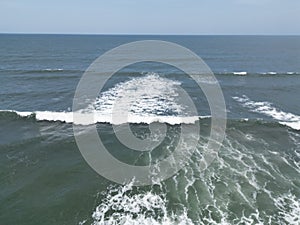 Beautiful view of the North Pacific Ocean with low tides at El Espino Beach, El Salvador photo