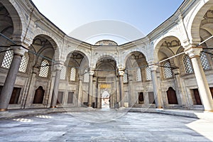 A beautiful view of the Nuruosmaniye Camii, the mosque near the Grand Bazaar in Istanbu