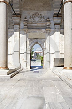 A beautiful view of the Nuruosmaniye Camii, the mosque near the Grand Bazaar in Istanbu