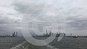 Beautiful view of the NYC skyline from the Staten Island Ferry