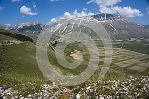 Italian mountain village Castelluccio photo