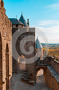 Beautiful view of old town of Carcassone, France photo