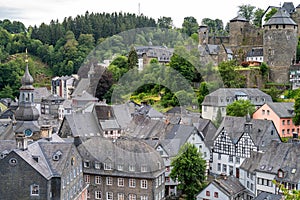 Beautiful view of old town Monschau in Germany