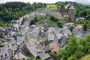 Beautiful view of old town Monschau in Germany