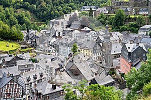 Beautiful view of old town Monschau in Germany