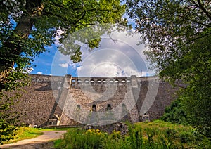 Beautiful view of the old water dam in Zagorze Slaskie, Poland