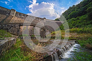 Beautiful view of the old water dam in Zagorze Slaskie, Poland