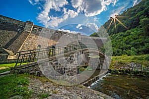 Beautiful view of the old water dam in Zagorze Slaskie, Poland