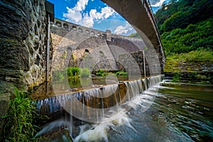 Beautiful view of the old water dam in Zagorze Slaskie, Poland