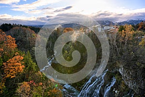 Beautiful view one morning at Shirahige Waterfall