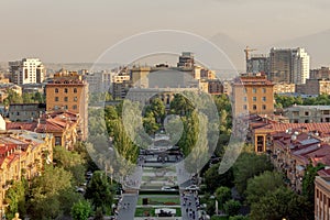 Beautiful view of Opera House and Cascade in Yerevan, Armenia