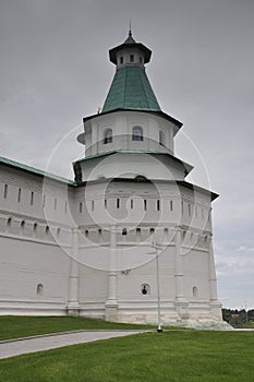 Beautiful view of the Orthodox monastery in summer. Travel, vacation, history, ancient, sky, temple