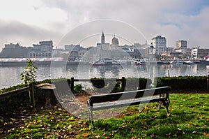 Beautiful view over Valdivia from the other side of the river, C