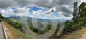 The beautiful view from an overlook of the changing leaves on the Blue Ridge Parkway